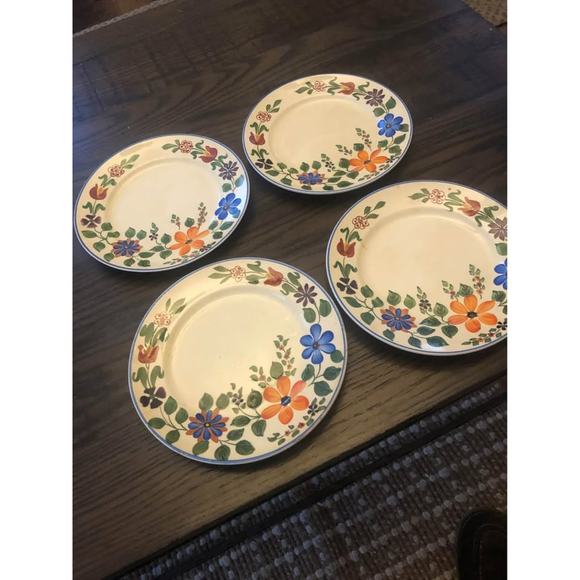 Set of 4 Royal Adam’s Hand painted Titan Ware Plates - 7” - Picture 2 of 8